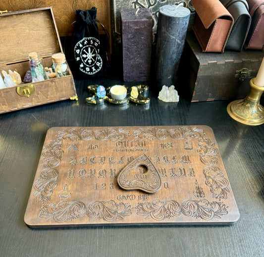 Vintage Ouija Board – Medici Style Wooden Spirit Board with Divination Planchette