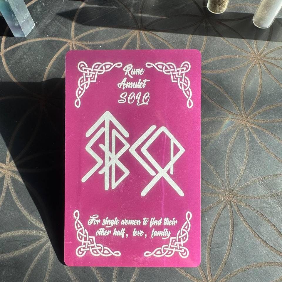 Runic Love Amulet for Women, Attraction Talisman, Rune Card for Love and Relationship
