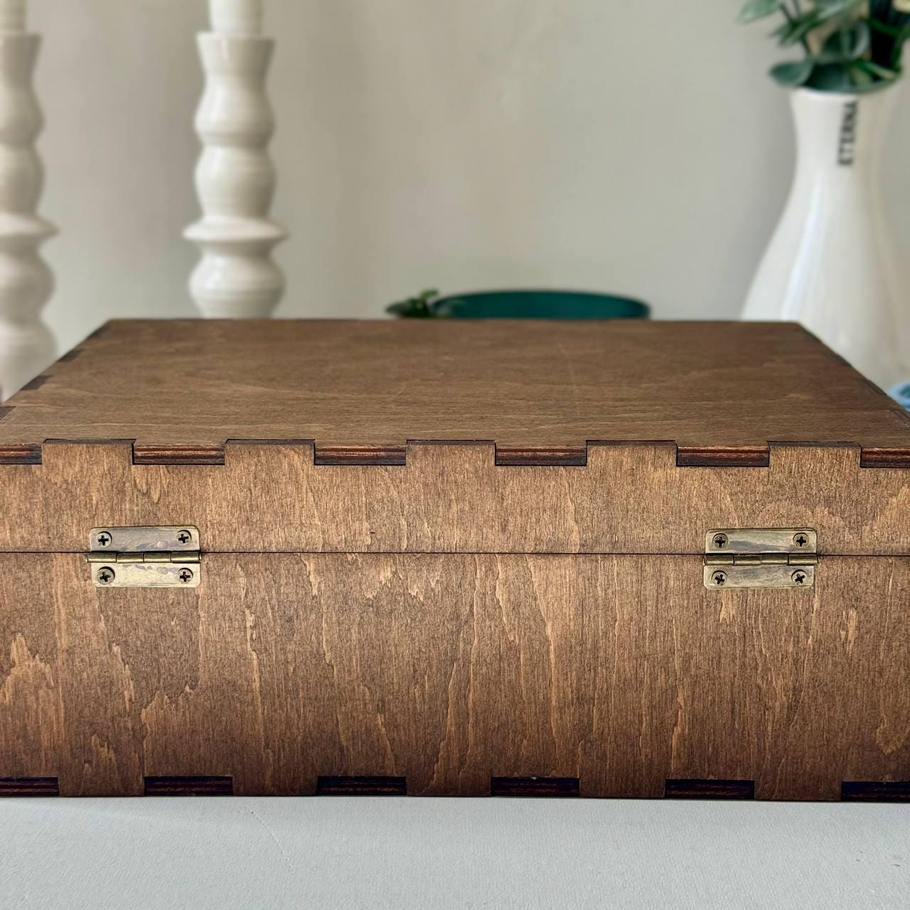 Engraved Wooden Mystery Box: Witch Gift, Crystal Storage