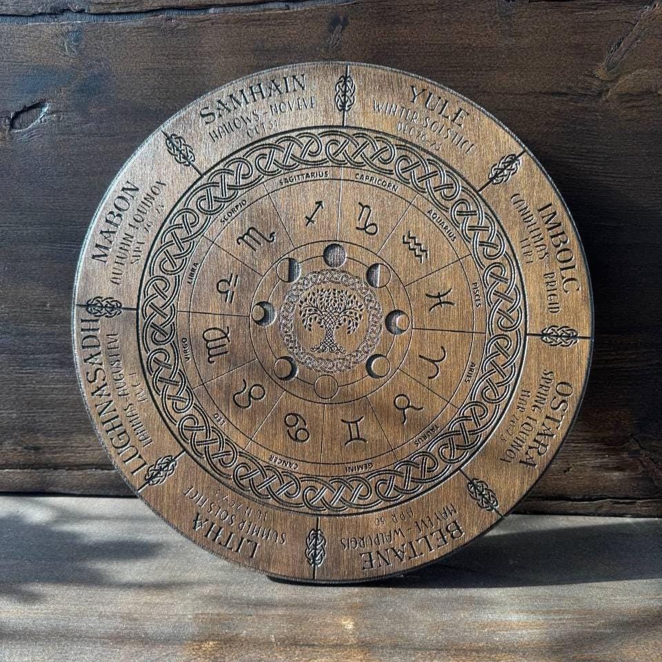 Wiccan Calendar Wheel of Life, Celtic Tree Calendar, Witchcraft Pagan Gift