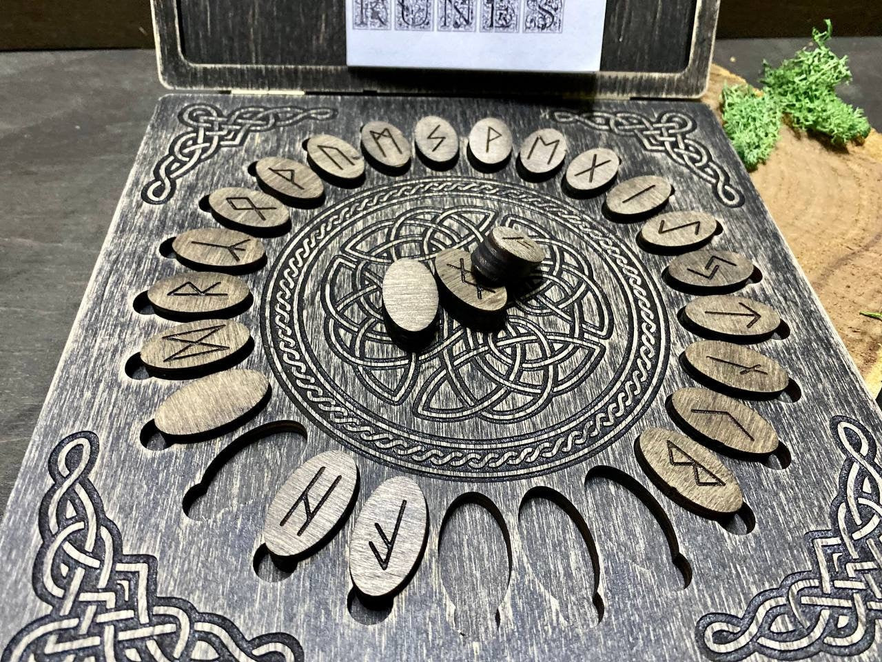 Scandinavian Futhark Runes Set: Norse Divination Esoteric Tools