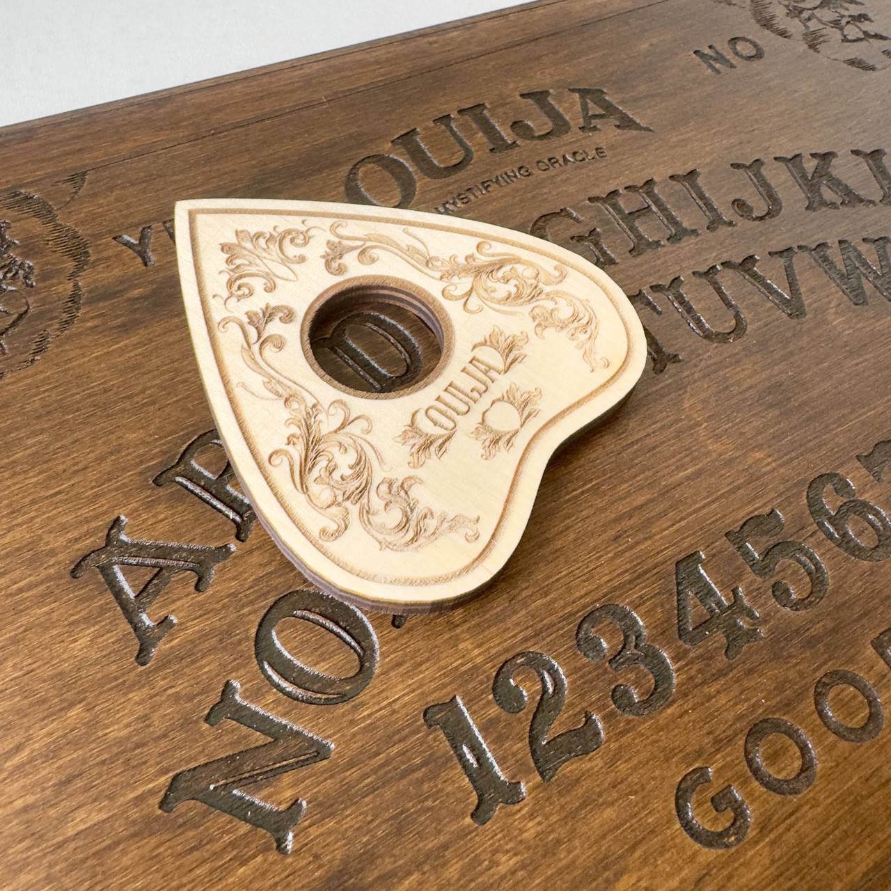 Engraved Wooden Planchette for Spirit Board - Witchcraft Gift