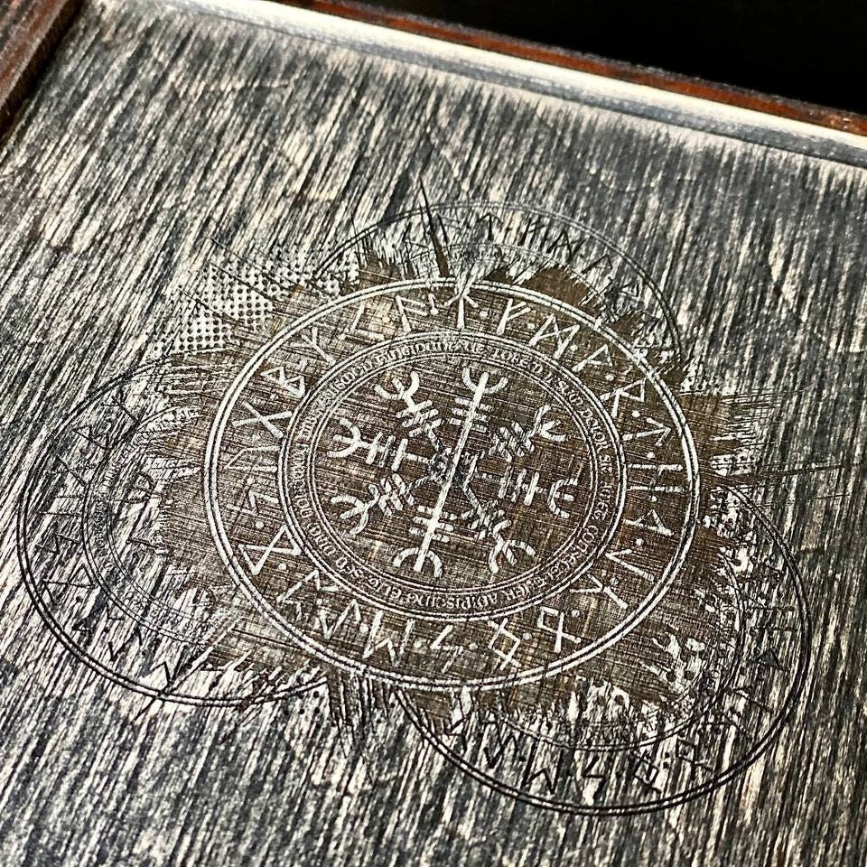 Engraved Wooden Tarot Card Box: Custom Wiccan Crystal Storage