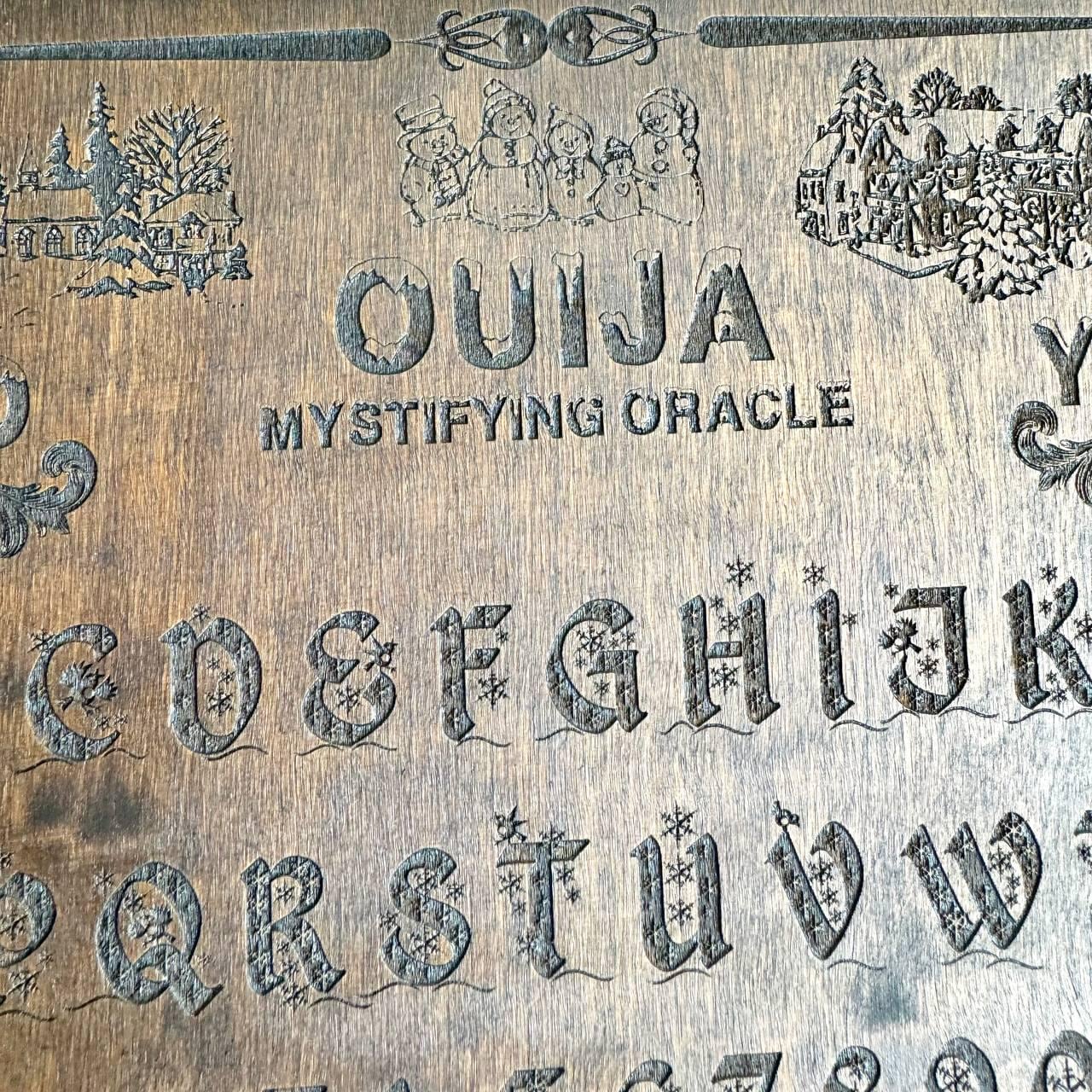 Wooden Ouija Board – Engraved Divination Tool with Mystical Planchette for Rituals