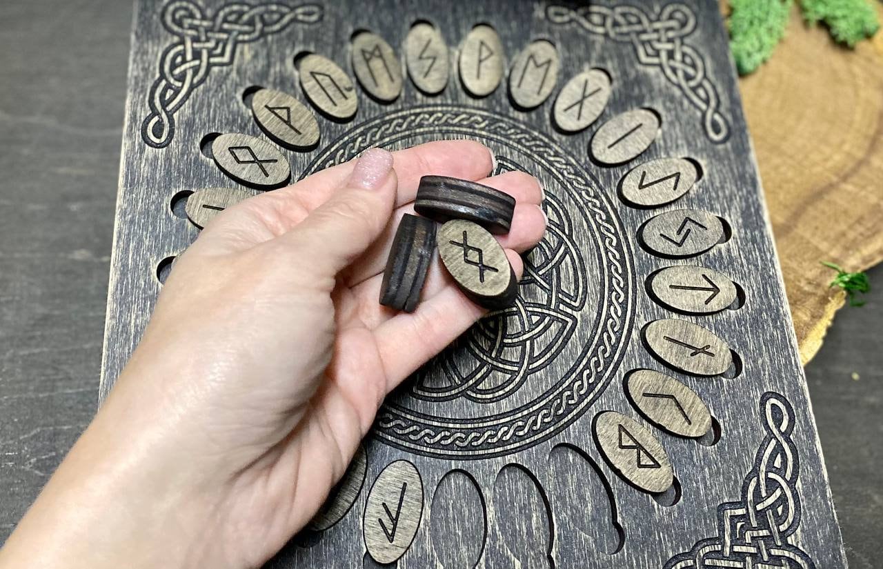 Scandinavian Futhark Runes Set: Norse Divination Esoteric Tools