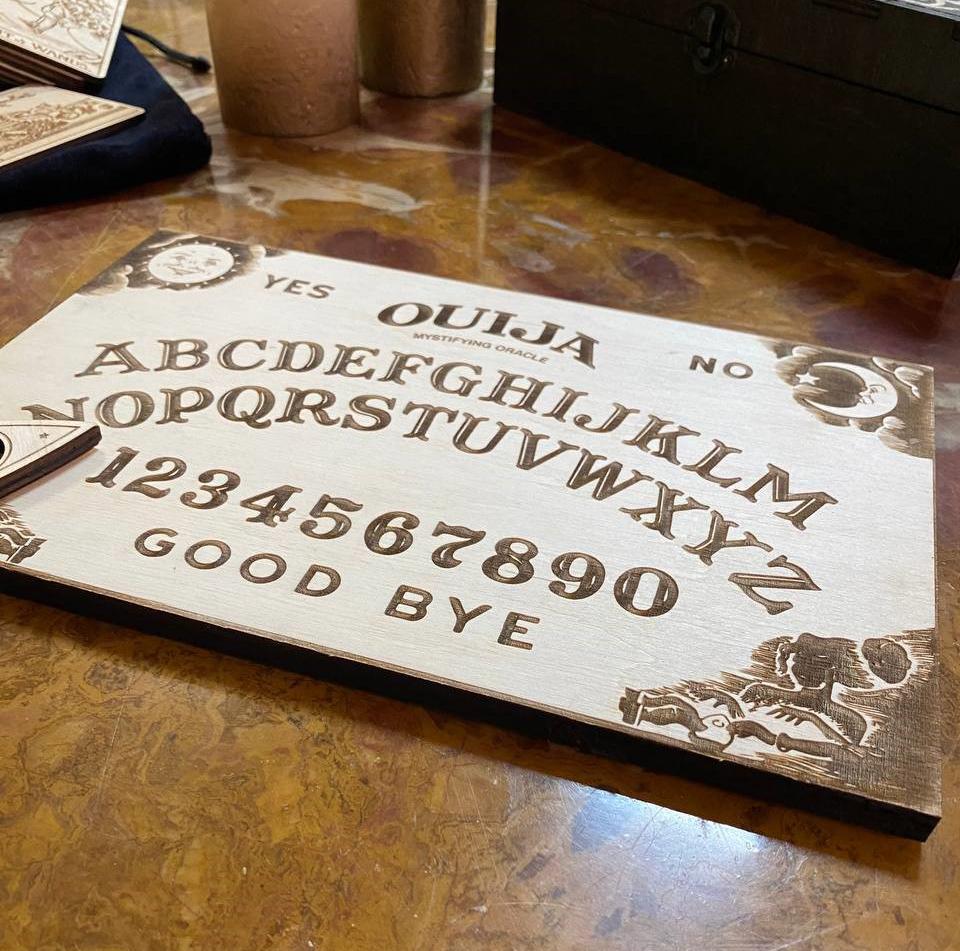 Personalized Wooden Ouija Board, Gothic Spirit Board, Occult Talking Board Set