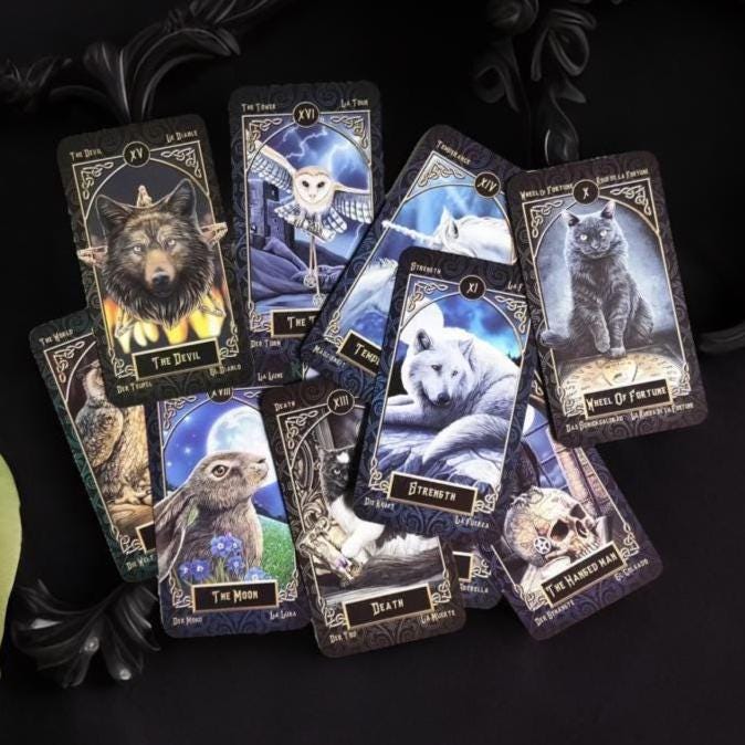 Animal Tarot Deck with Wooden Box & Spread Board