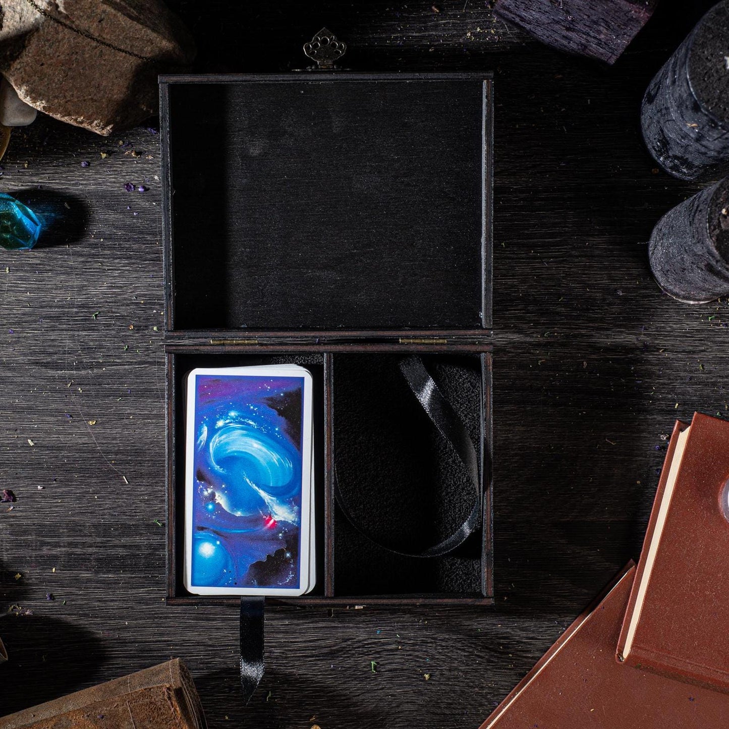 Tarot Card Holder - Personalized Double Deck Wooden Box | Engraved Magical Storage