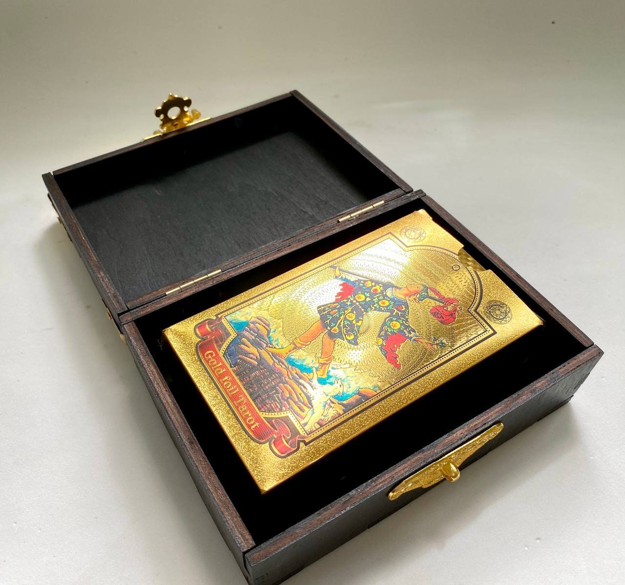 Gold Foil Rider Waite Smith Tarot Deck with Personalized Box