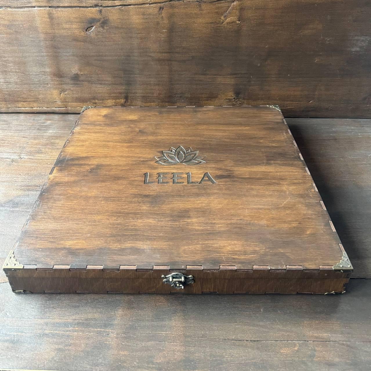 Leela Board Game - Wooden Spiritual Classic Set with Engraved Board & Meditation Tools