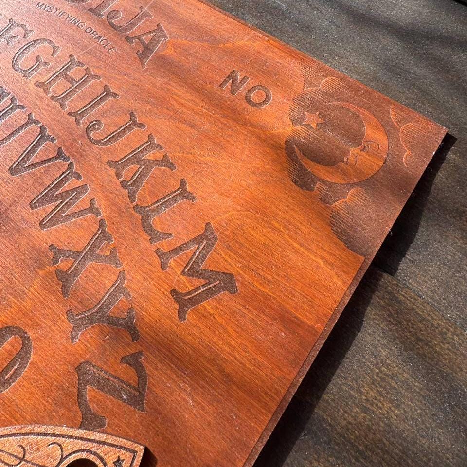 Engraved Wooden Ouija Board with Planchette: Custom Spirit Board