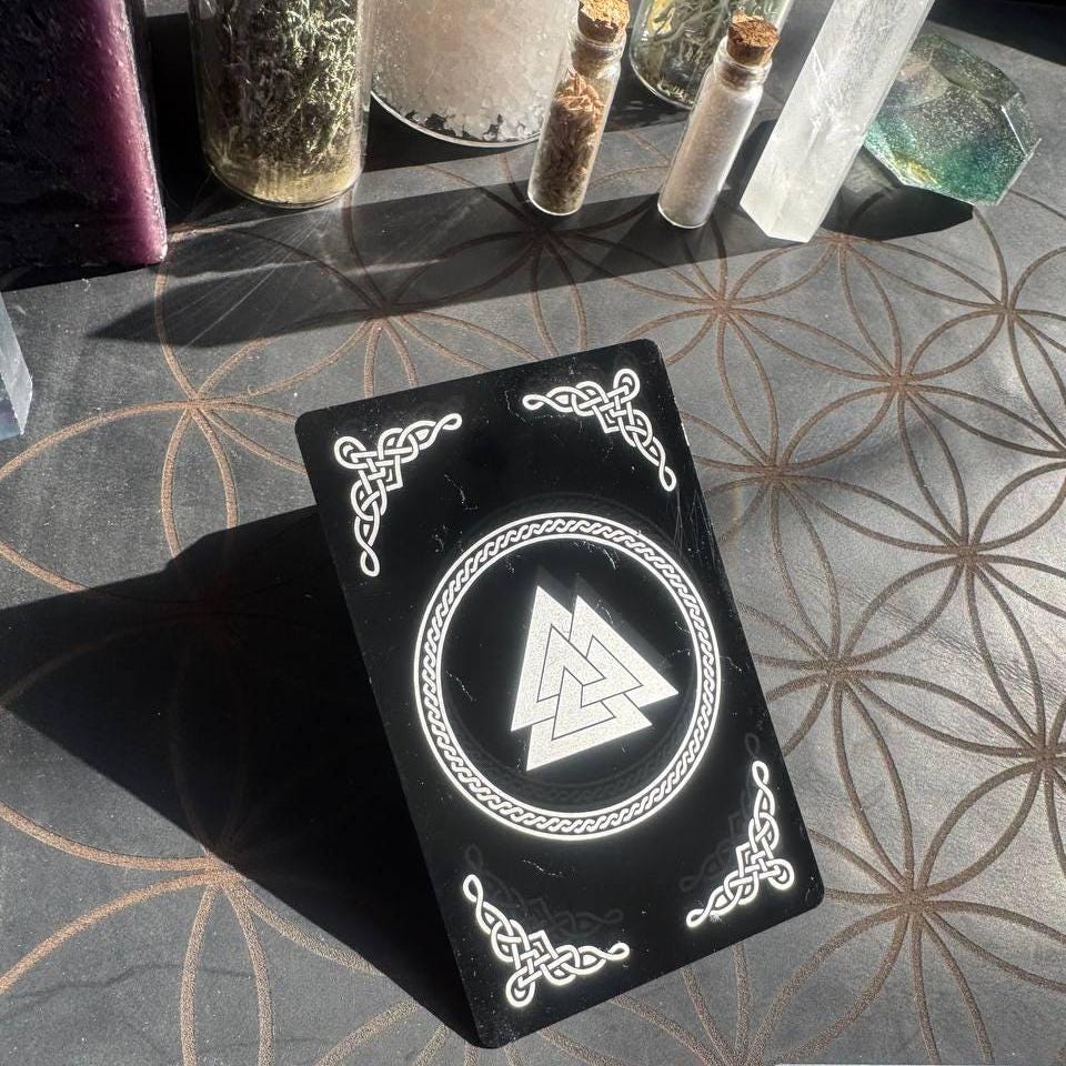 Runic Amulet Card Mutual Understanding, Celtic Talisman, Spiritual Wallet Card, Rune Charm