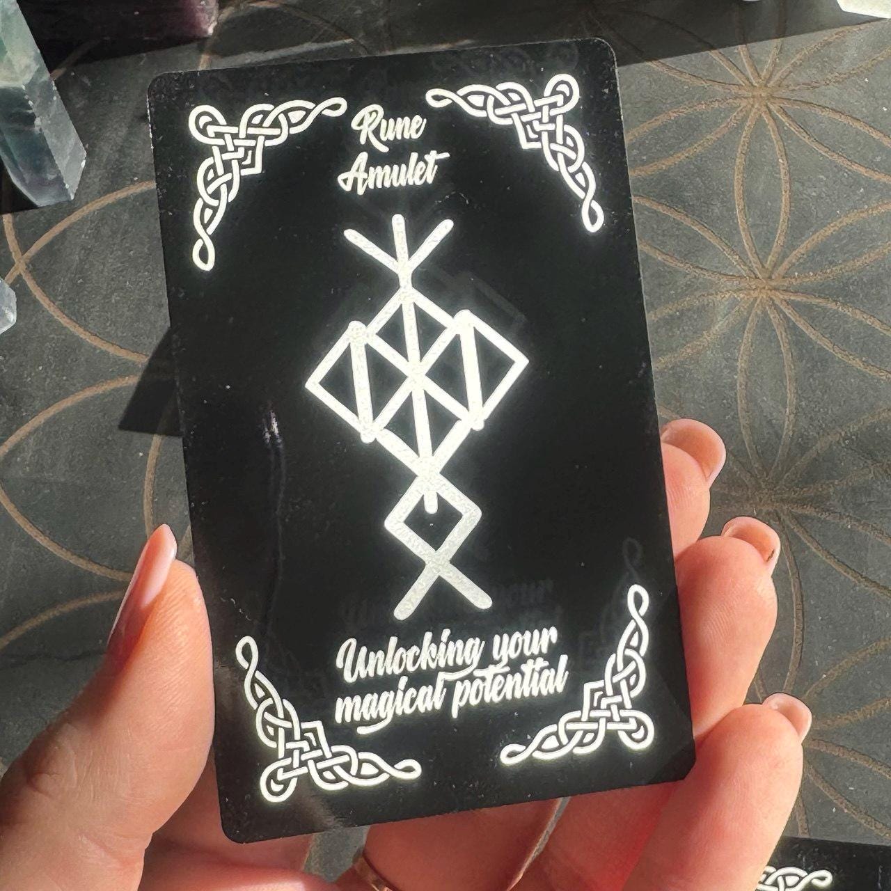 Runic Amulet Card: Celtic Stave for Magical Potential
