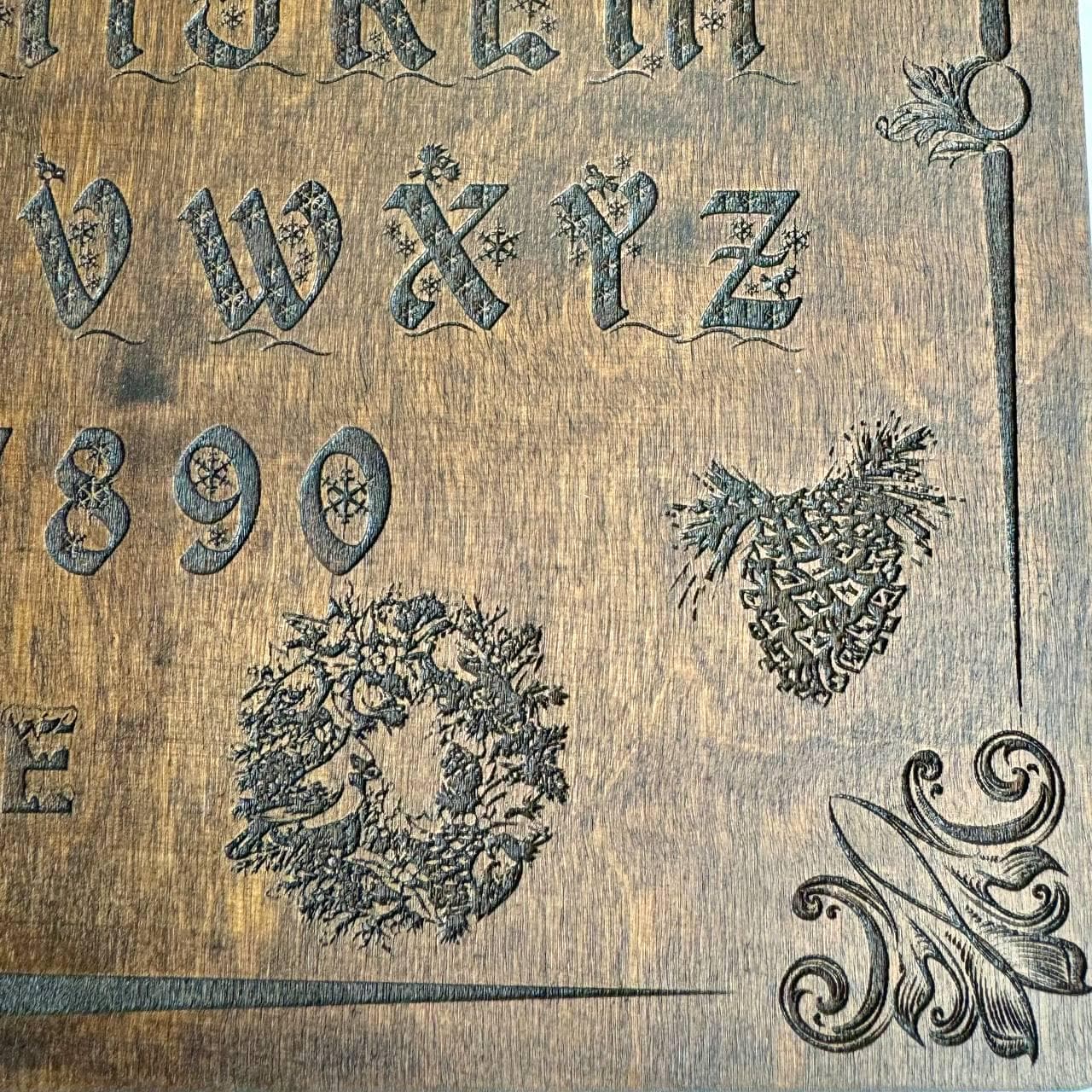 Wooden Ouija Board – Engraved Divination Tool with Mystical Planchette for Rituals