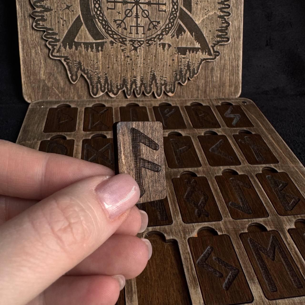 Mini Viking Rune Set with Box Pocket Divination Runes Norse Symbols