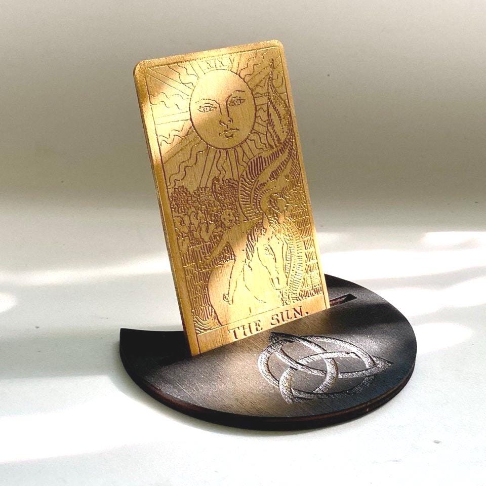 Wooden Tarot Card Stand for Daily Pulls, Card of the Day Altar Decor