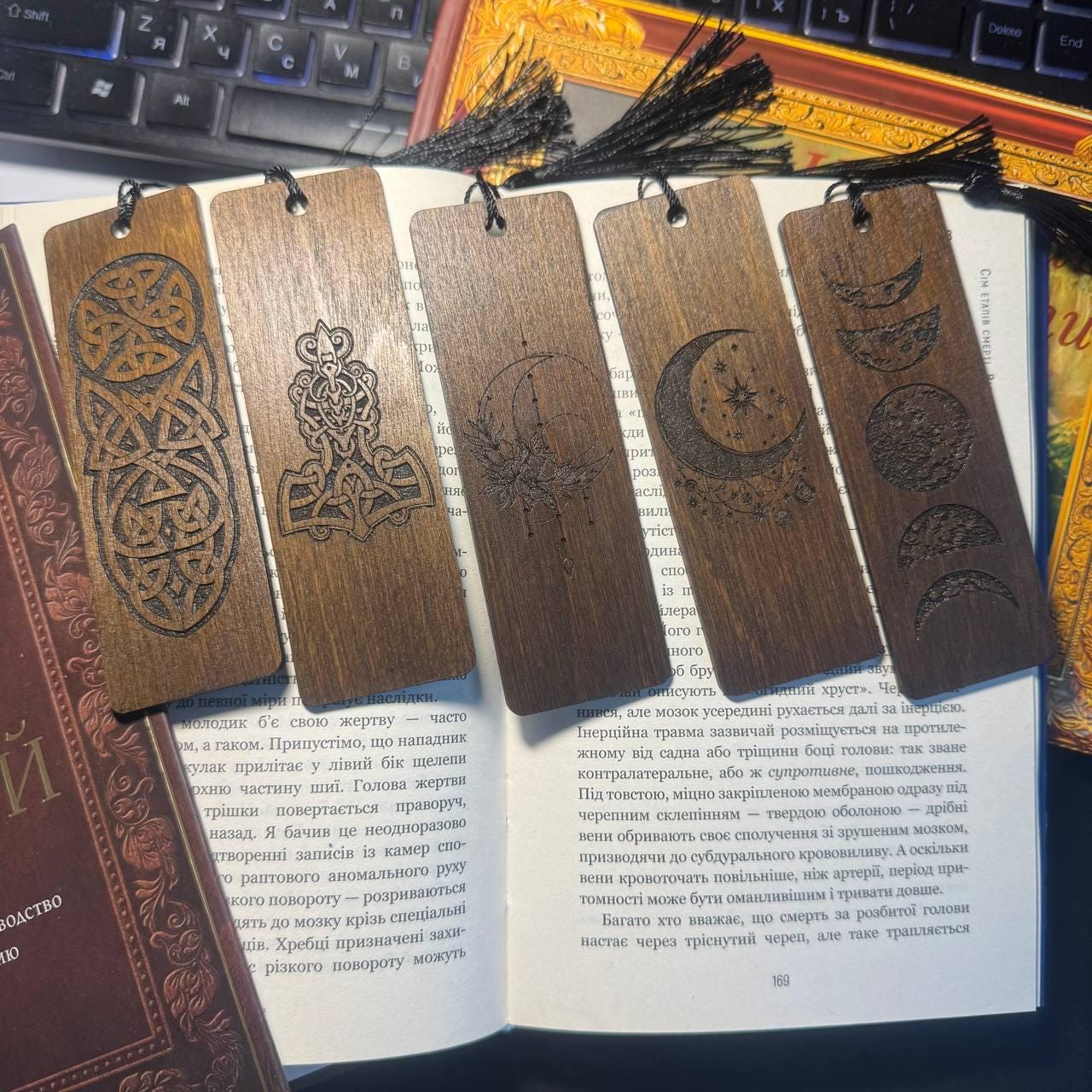 Engraved Wooden Tarot Box, Celtic Card Storage Chest
