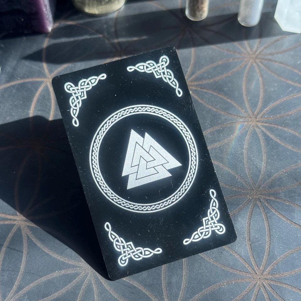 Runic Amulet Card: Celtic Stave for Magical Potential