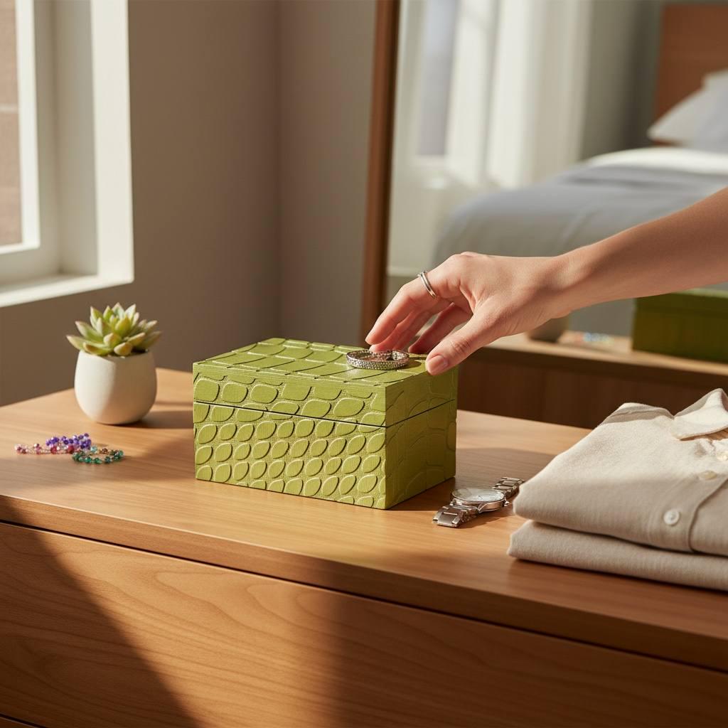 Reptile Texture Tarot Box – Wooden Card & Crystal Storage