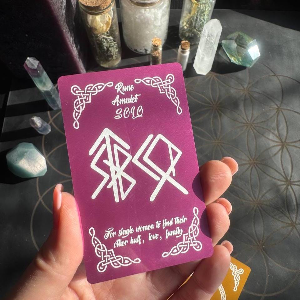 Runic Love Amulet for Women, Attraction Talisman, Rune Card for Love and Relationship