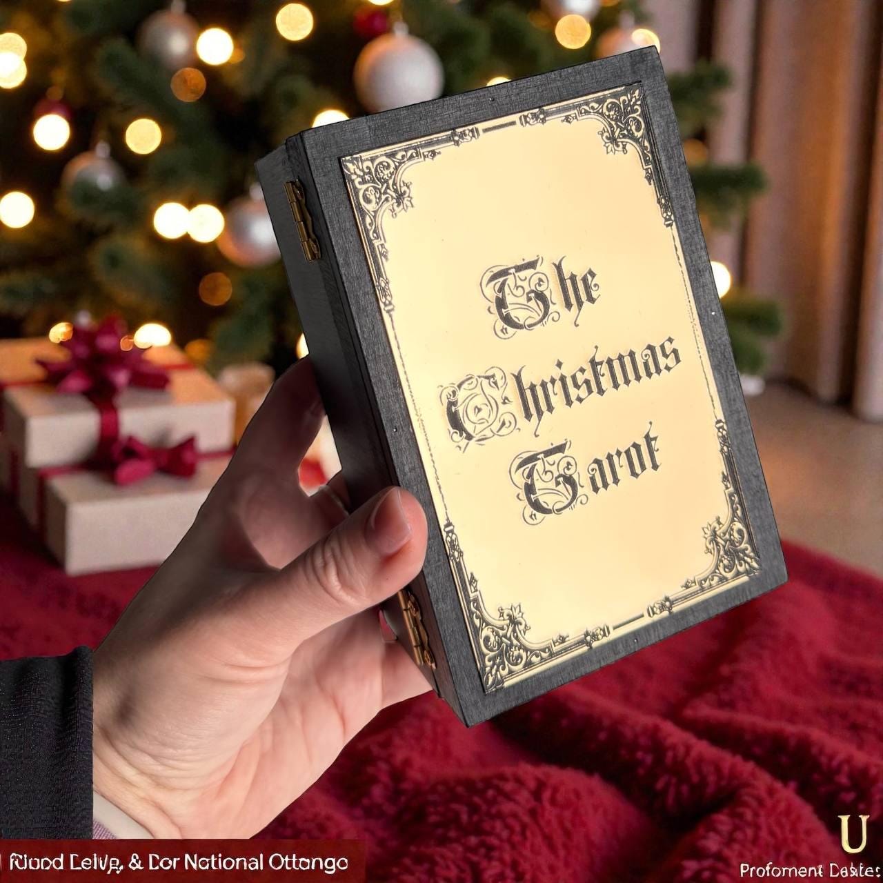 Gothic Christmas Tarot Deck with Wooden Box, 78 Card Set