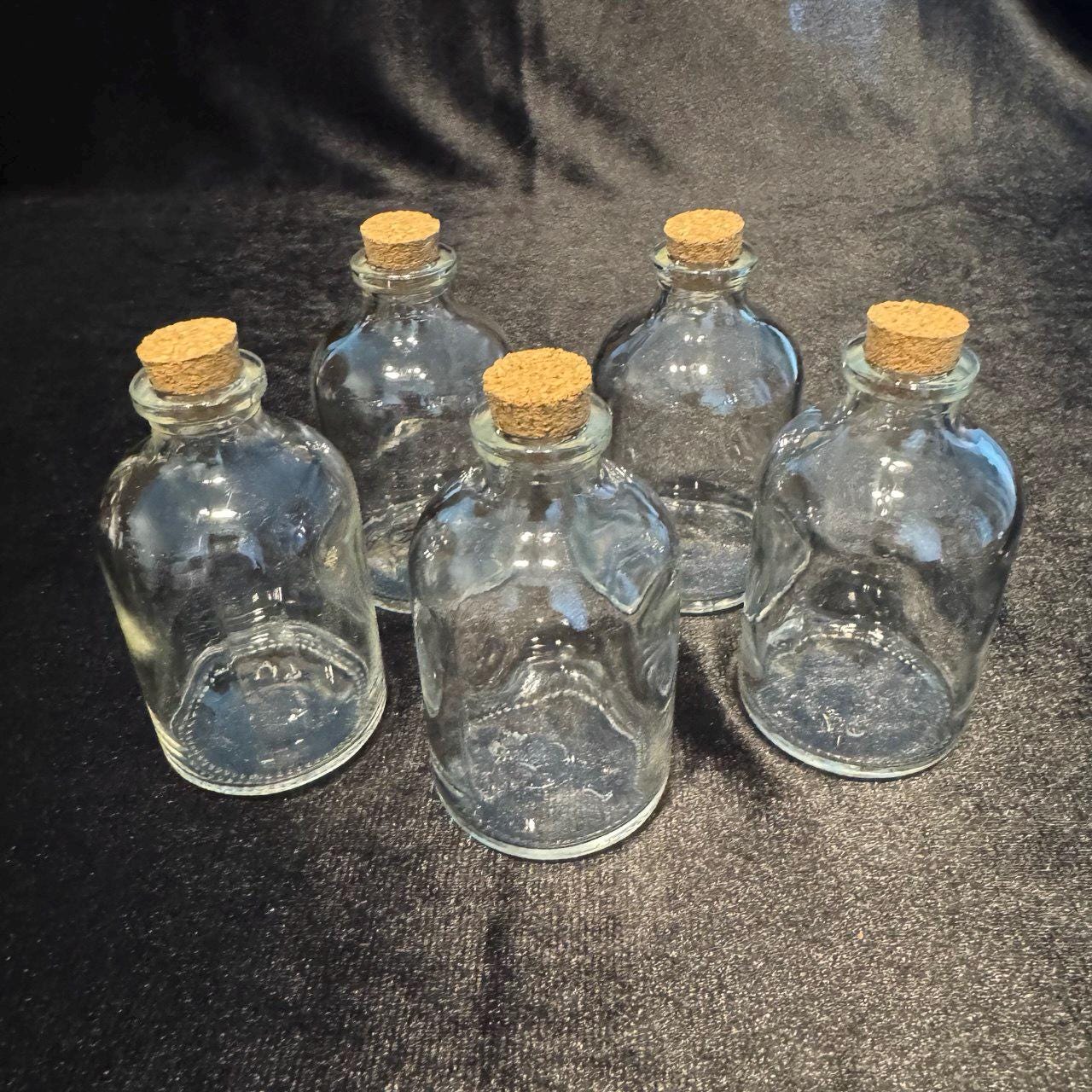 Spell Bottles Set: Glass Apothecary Jars with Cork Lids