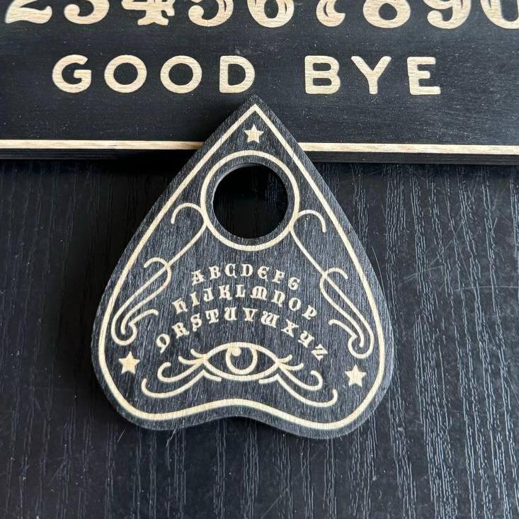 Black Wooden Ouija Board and Planchette Set: Esoteric Talking Spirit Board