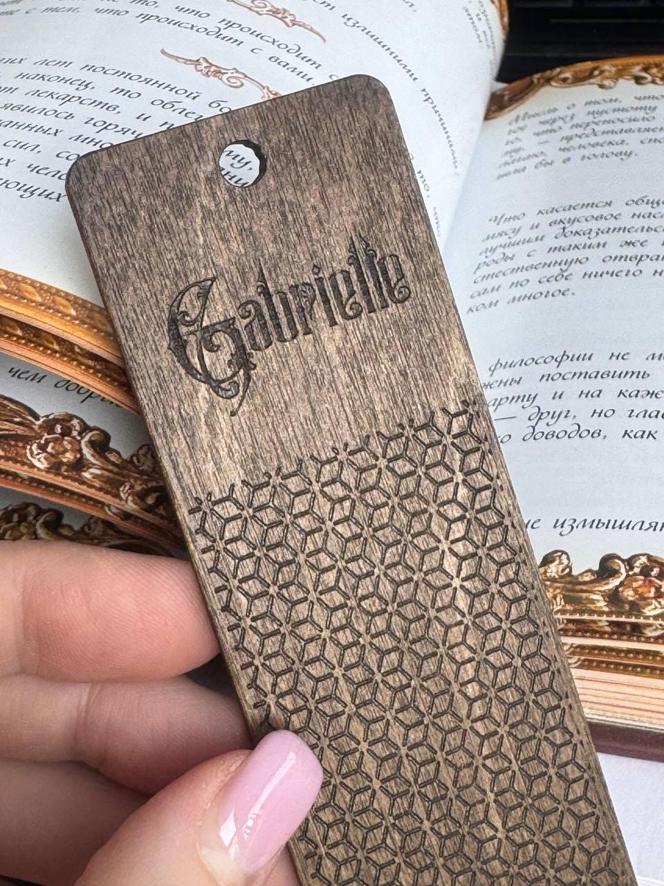 Personalized Wooden Wedding Bookmark, Rustic Guest Favor