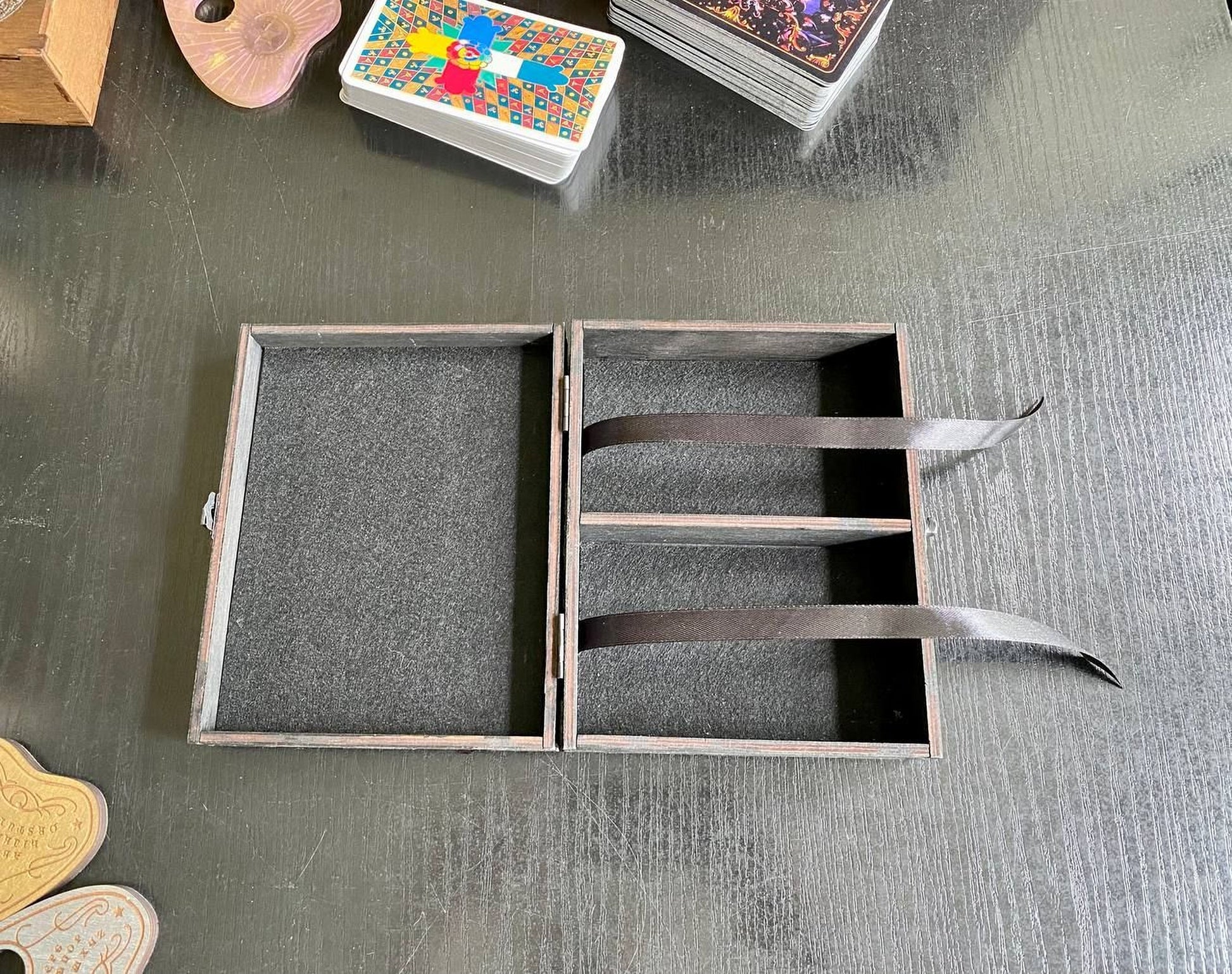 Tarot card organizer box with personalization option