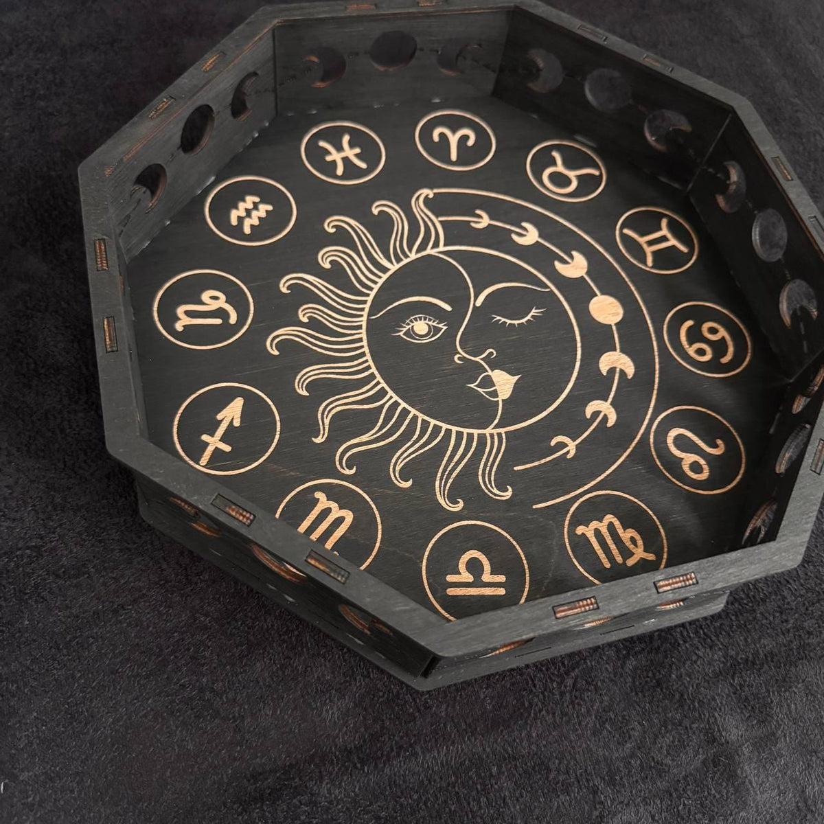 Zodiac Altar Tray, Sun Moon Astrology Witchcraft Decor