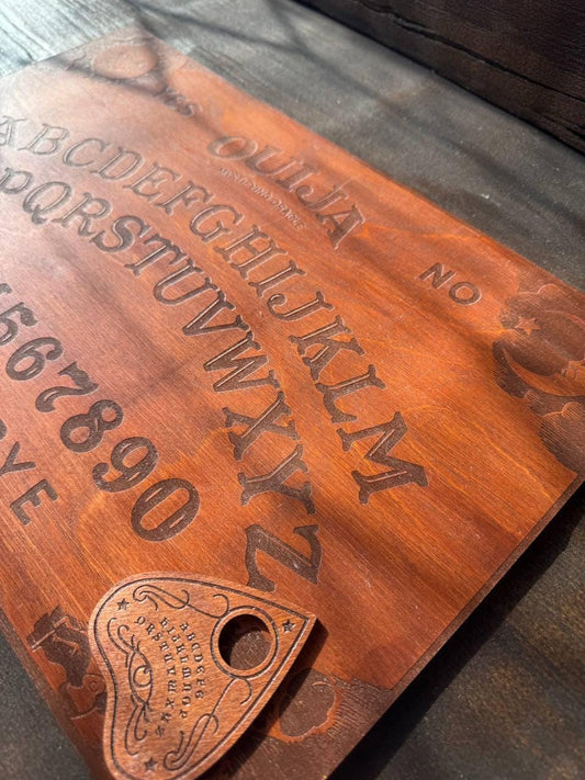 Engraved Wooden Ouija Board with Planchette: Custom Spirit Board