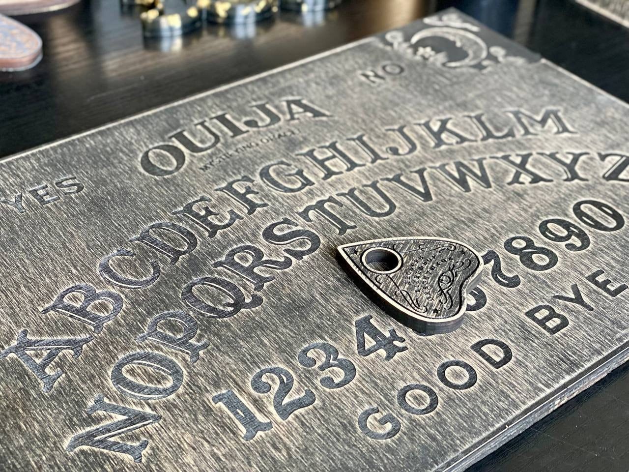 Wooden Ouija Board - Spirit Talking Board With Planchette Included | Mystic Divination Game
