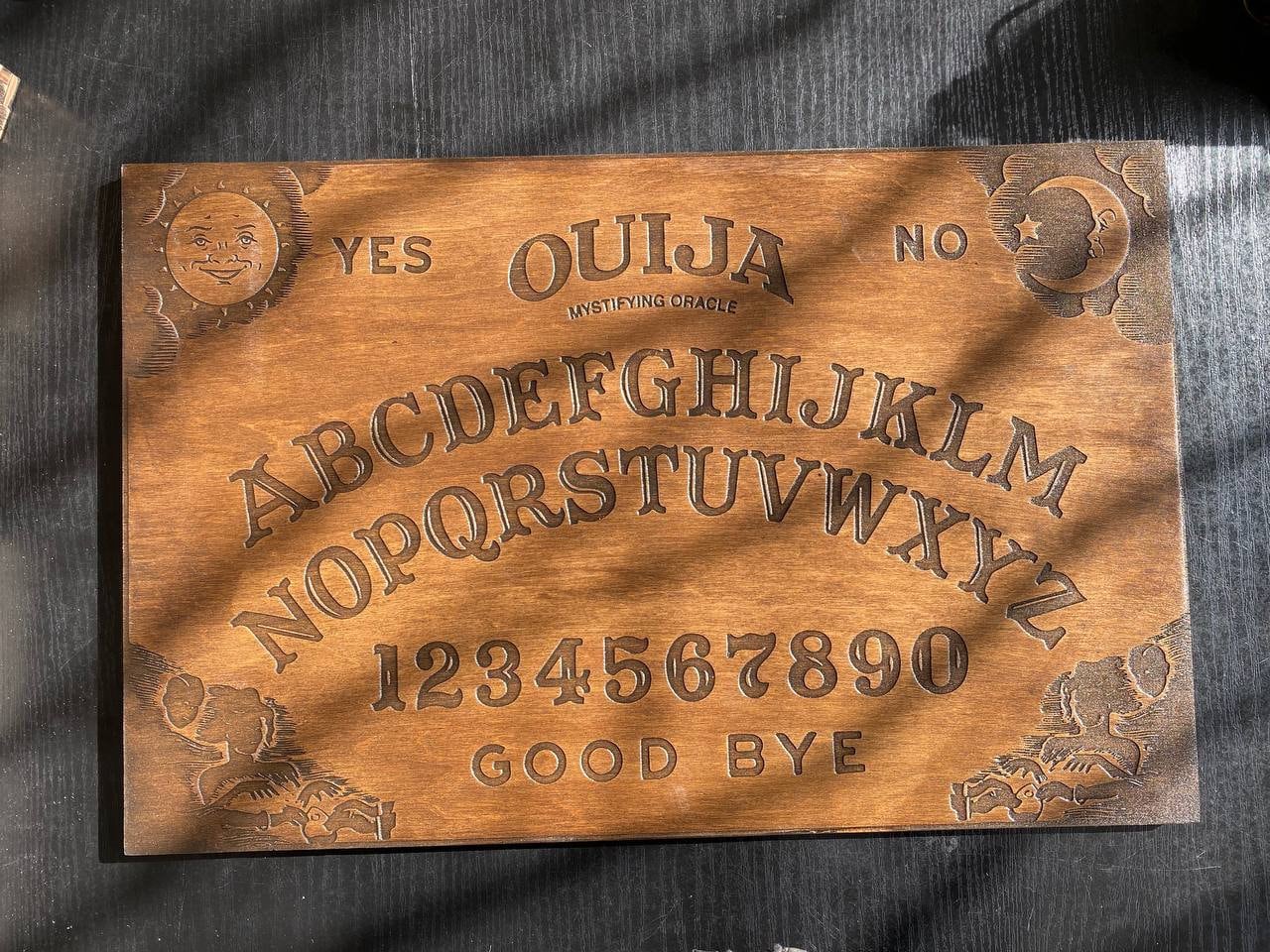 Wooden Ouija Board with Planchette – Vintage Spirit Board Divination Tool, Esoteric Gift