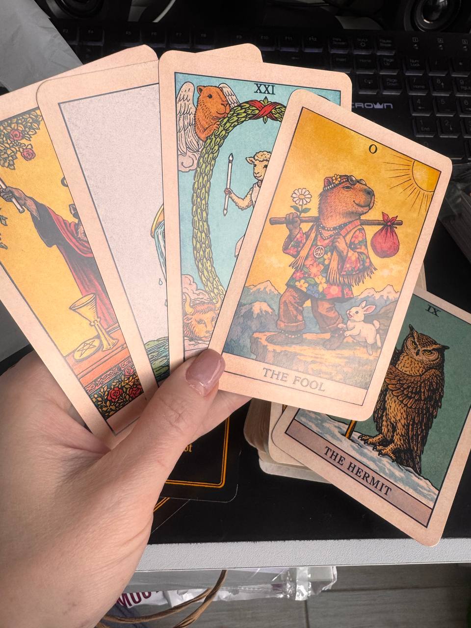 Unique tarot deck with animal symbolism for spiritual readings