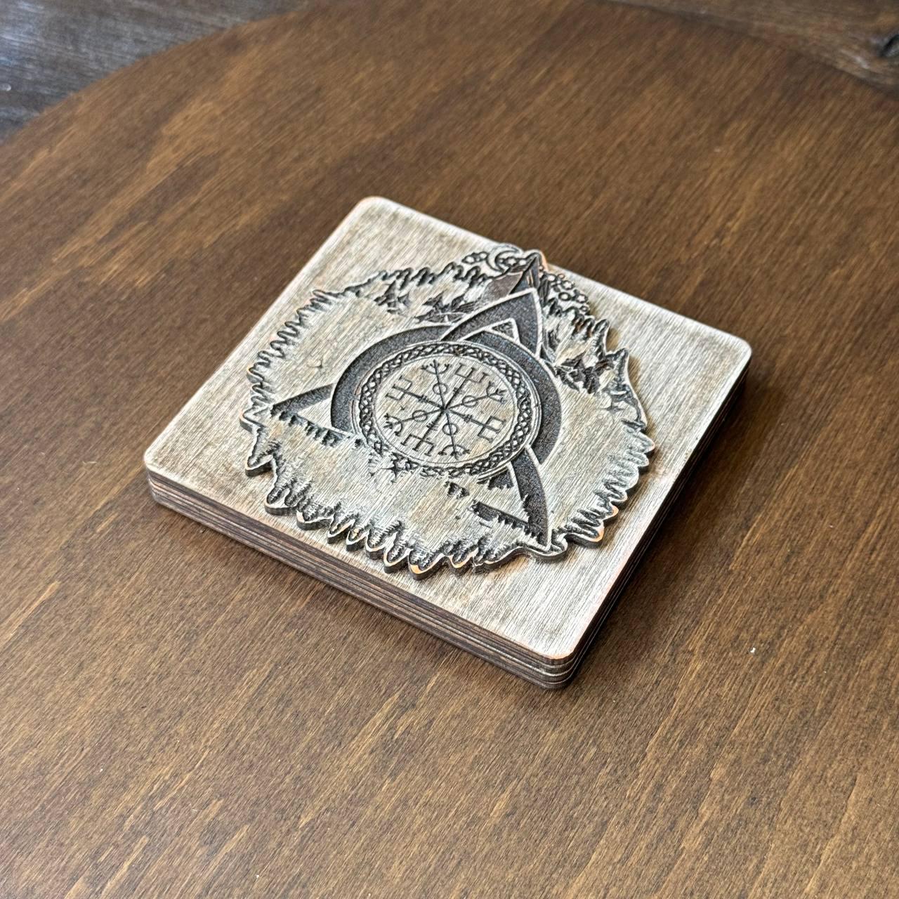 Mini Runes Set Pocket Wooden Elder Futhark with Magnetic Lid, Travel Rune Stones