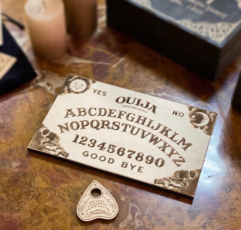 Wooden Ouija Board - Spirit Talking Board With Planchette Included | Mystic Divination Game