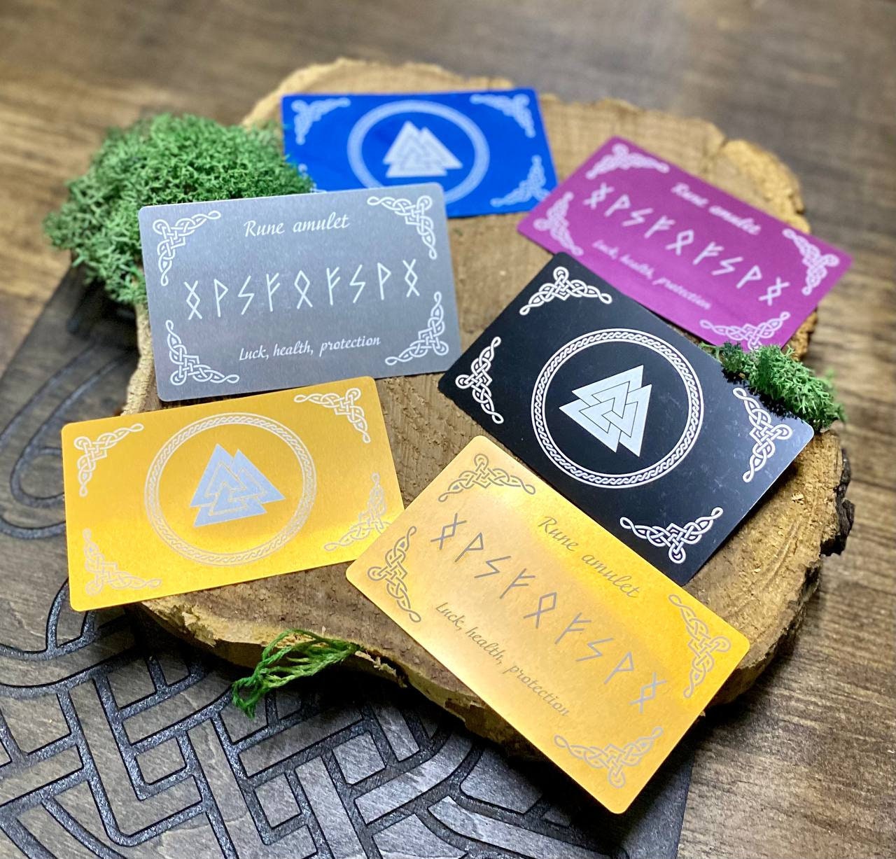Love runic amulet, cards with runes stav, esoteric talisman gift, runes metaphysical cards for attraction