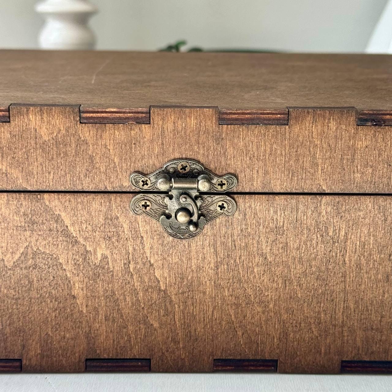 Engraved Wooden Mystery Box: Witch Gift, Crystal Storage