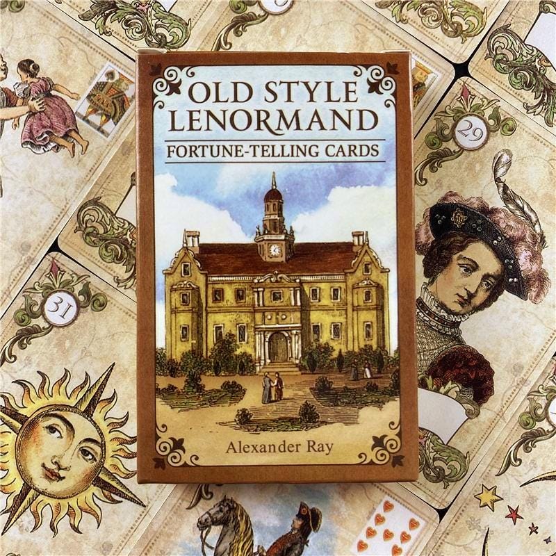 Old Style Lenormand Deck with Personalized Wooden Box