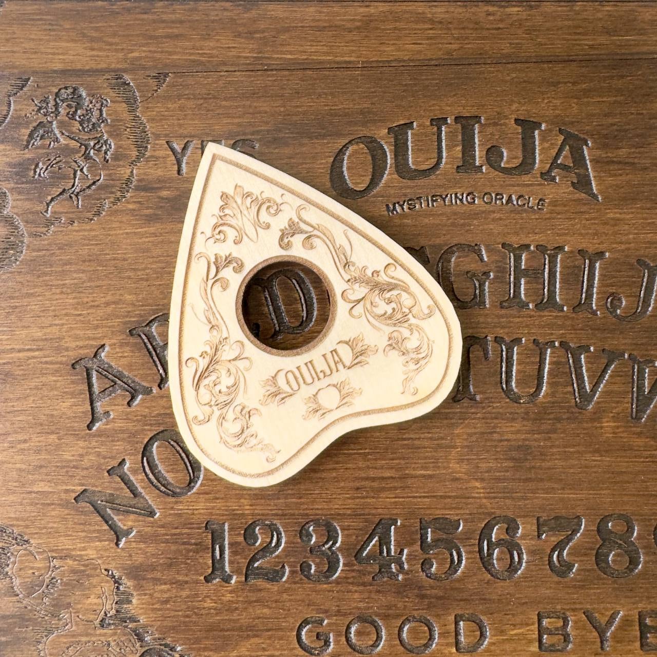 Engraved Wooden Planchette for Spirit Board - Witchcraft Gift