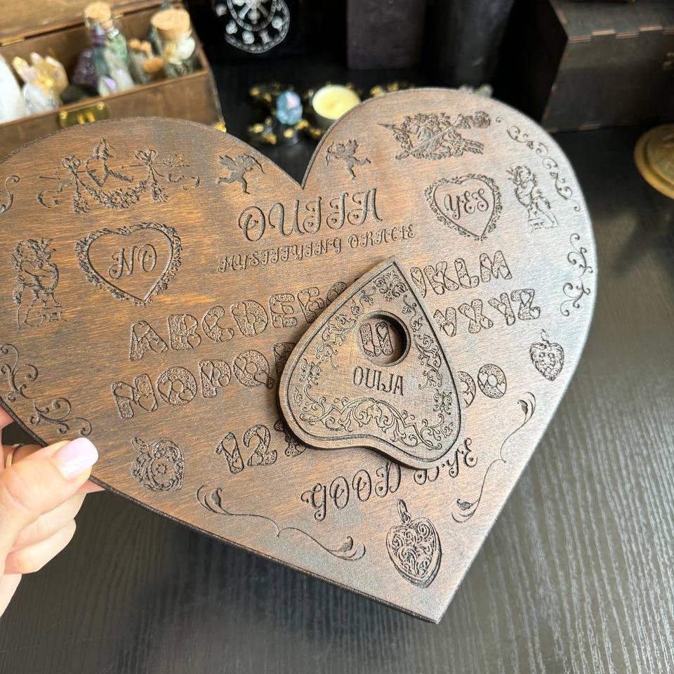 Heart Ouija Board with Planchette: Romantic Witchy Talking Board