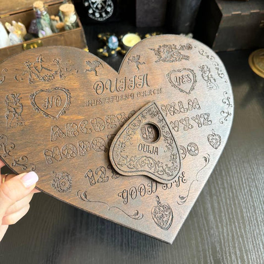 Heart Ouija Board with Planchette: Romantic Witchy Talking Board