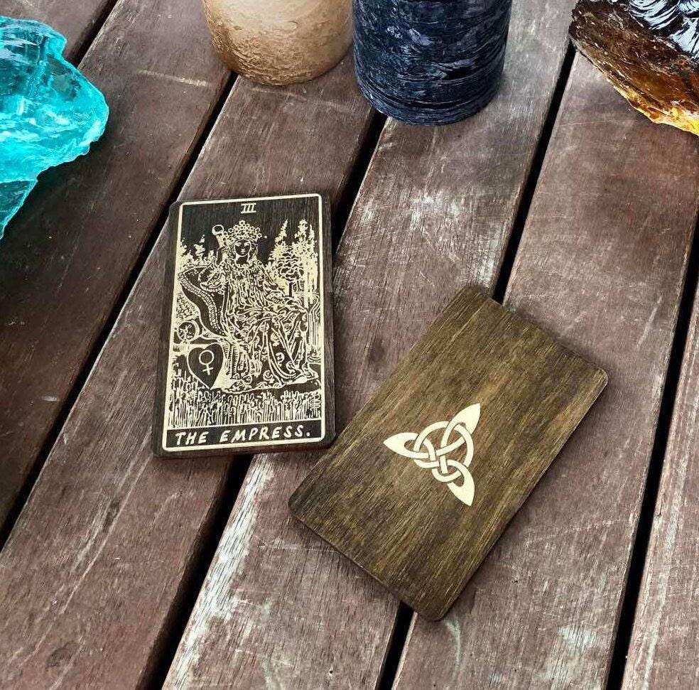Money Attraction Tarot Card Wooden Rider–Waite–Smith Prosperity Card