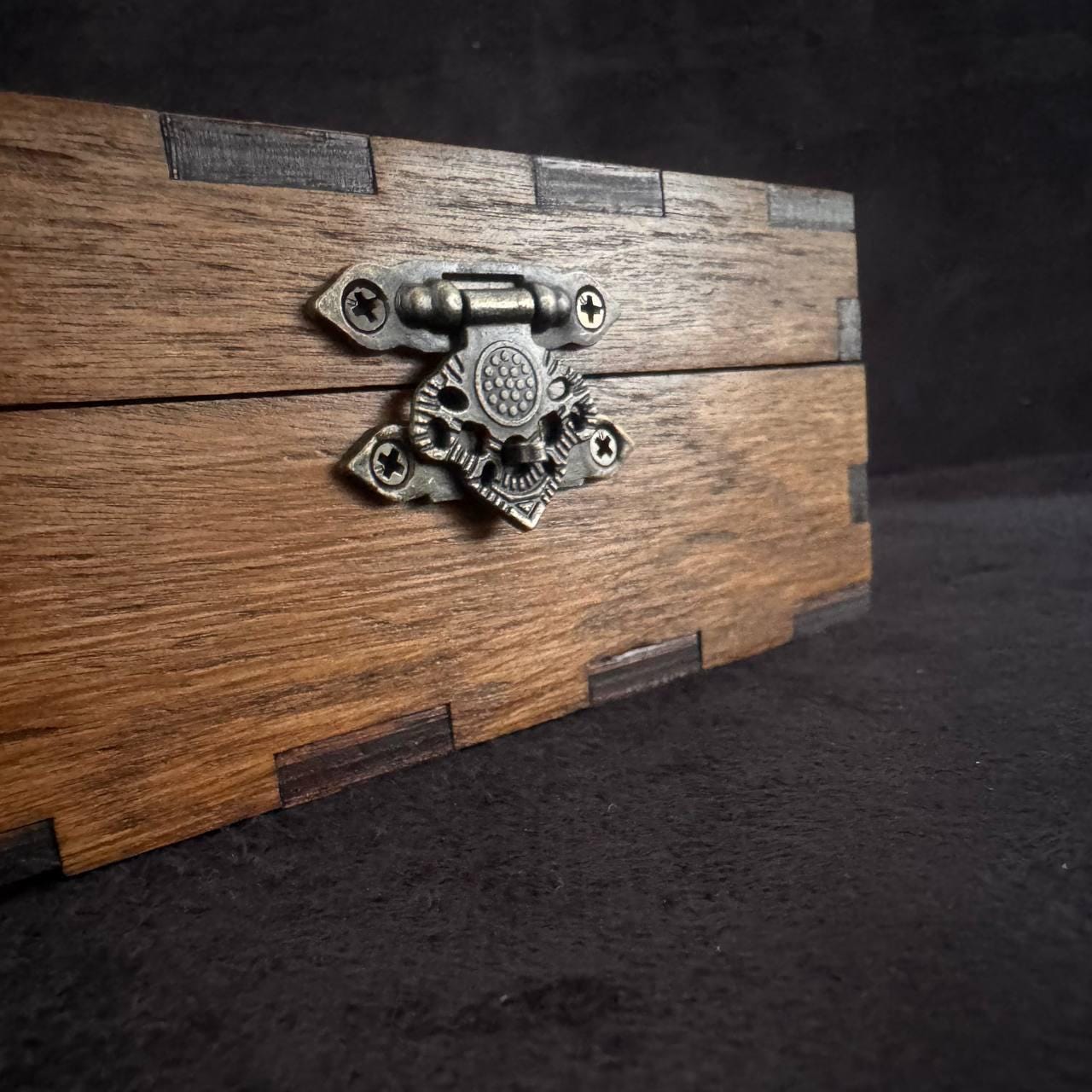 Moon Phase Tarot Box - Wooden Rosewood Deck Storage Chest for Witchcraft Supplies