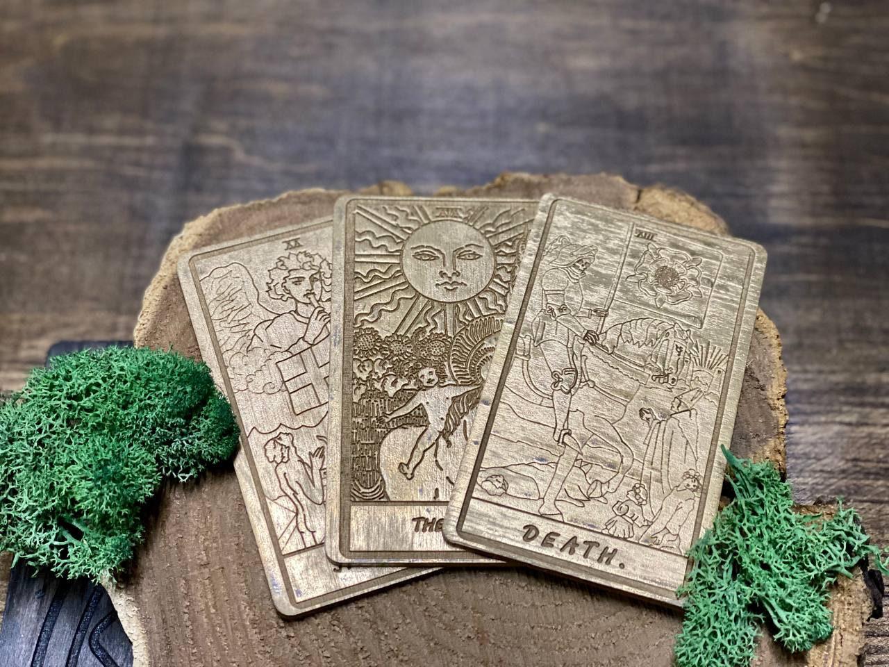 Card of the Day Wooden Tarot Rider–Waite–Smith Daily Guidance Card