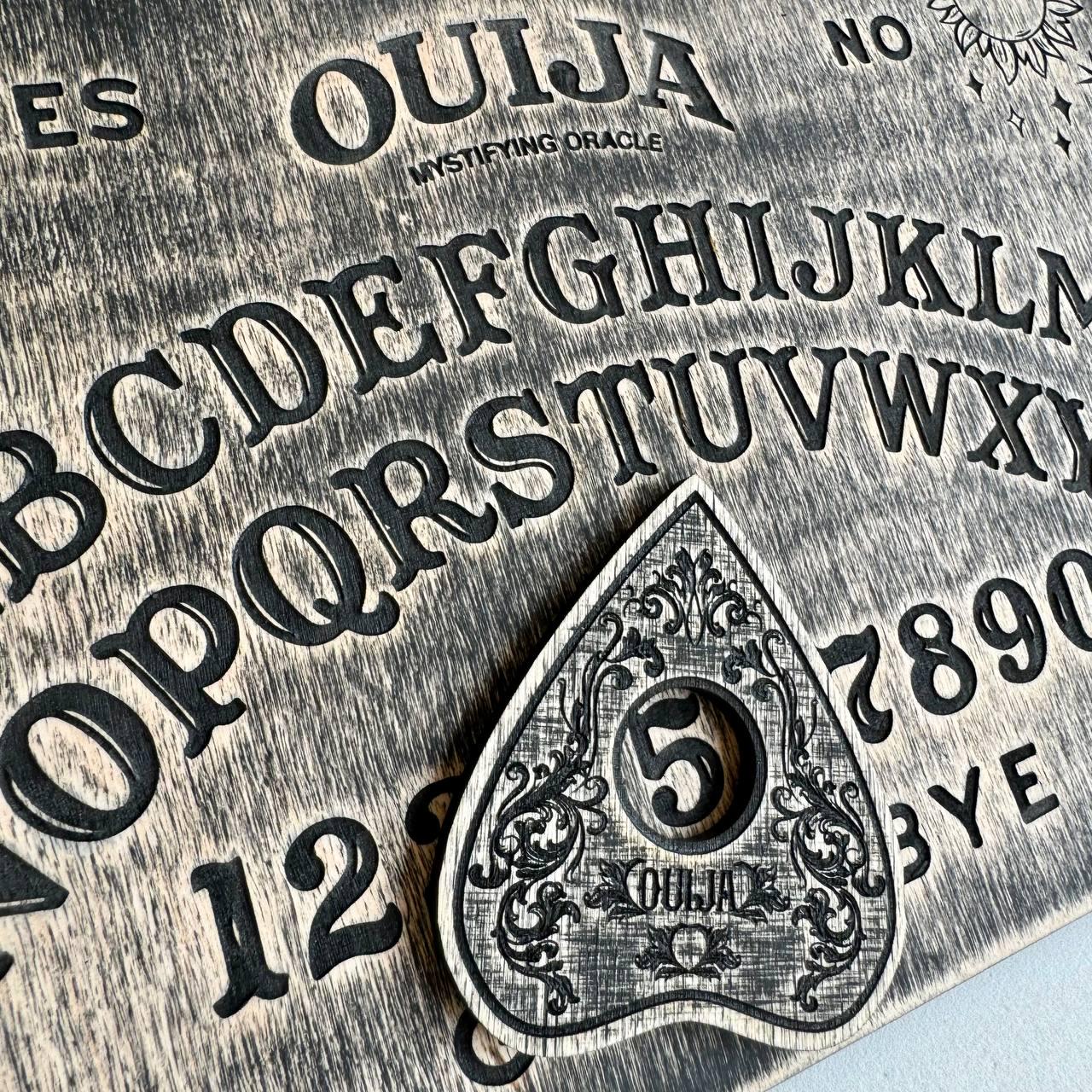 Wooden Ouija Board with Planchette: Magic Crystals Spirit Board