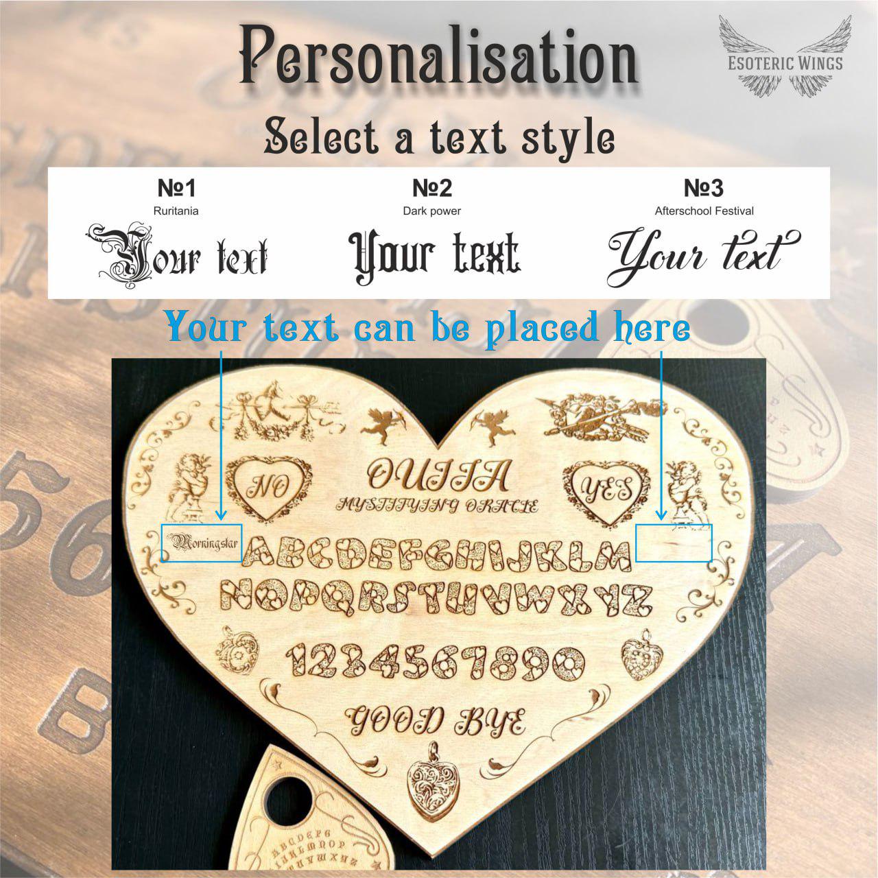 Heart Ouija Board with Planchette: Romantic Witchy Talking Board