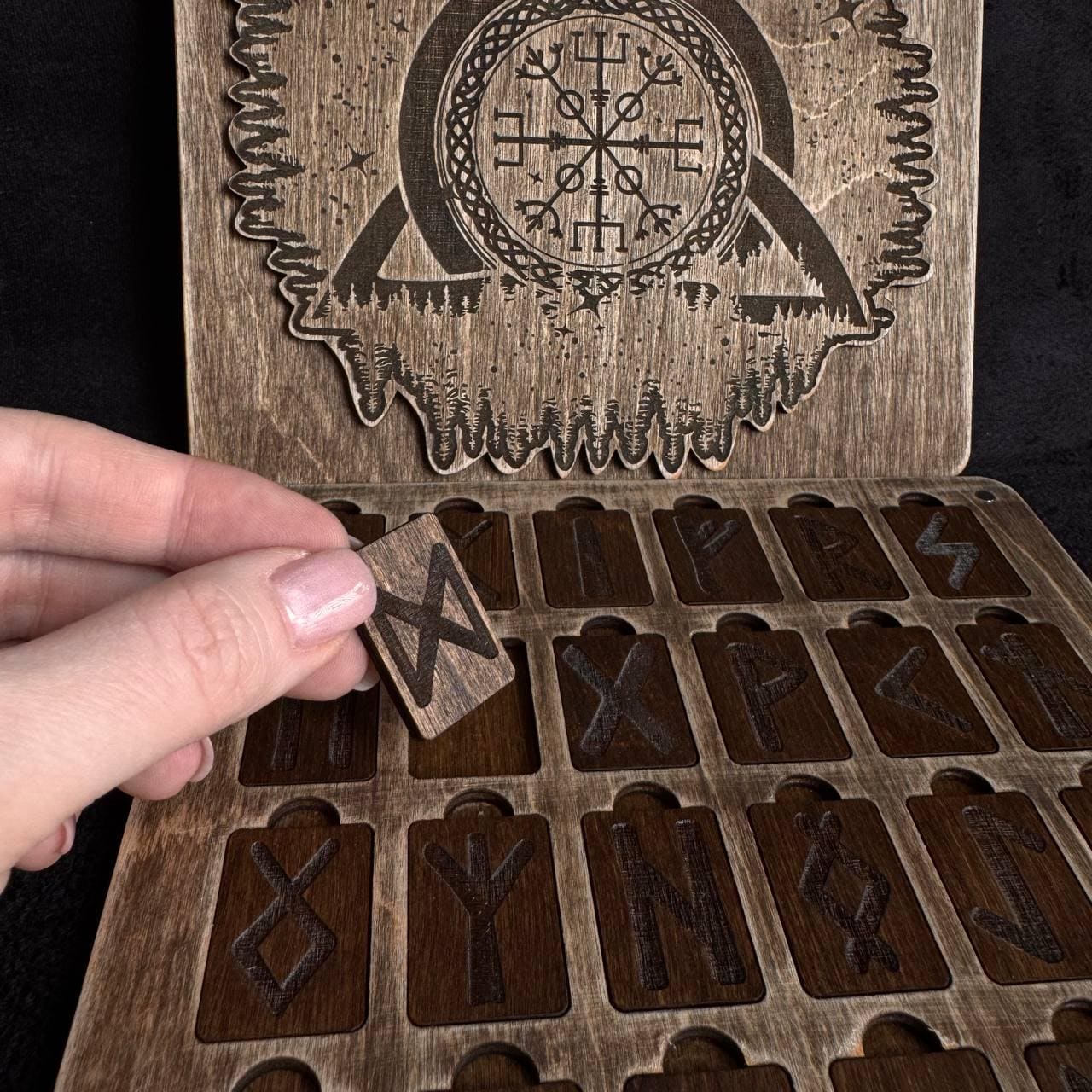 Mini Viking Rune Set with Box Pocket Divination Runes Norse Symbols