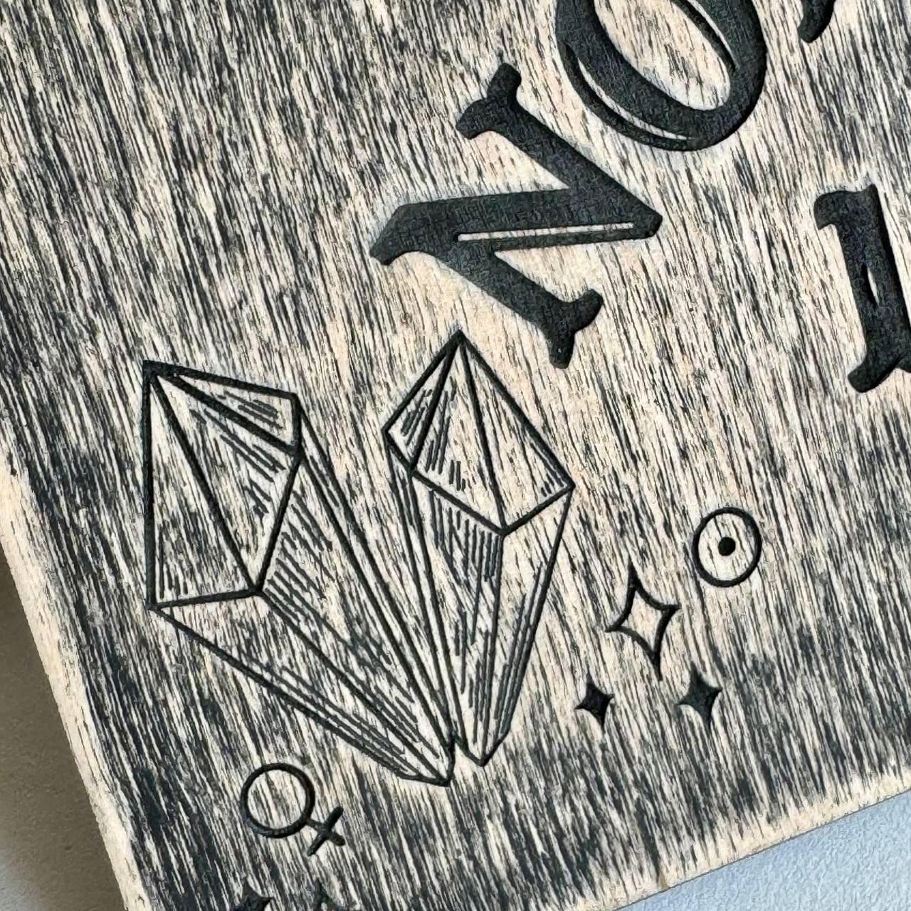 Wooden Ouija Board with Planchette: Magic Crystals Spirit Board