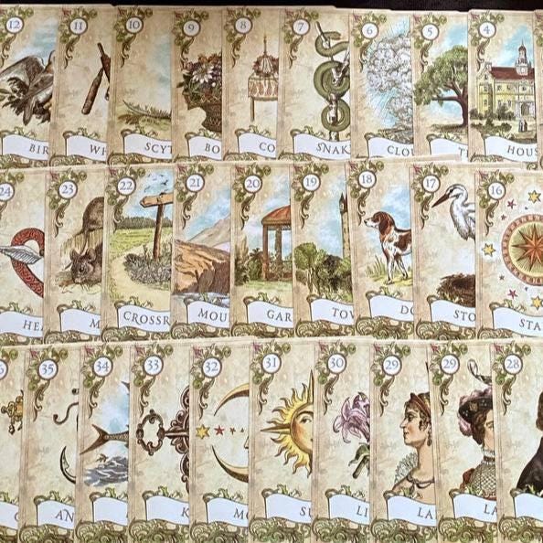 Old Style Lenormand Deck with Personalized Wooden Box